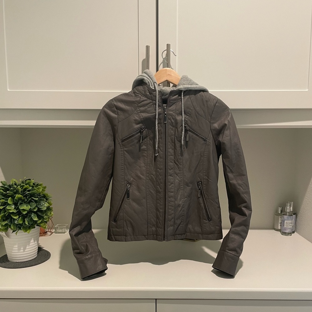 J2 Faux Leather Faux Fur Lined Jacket